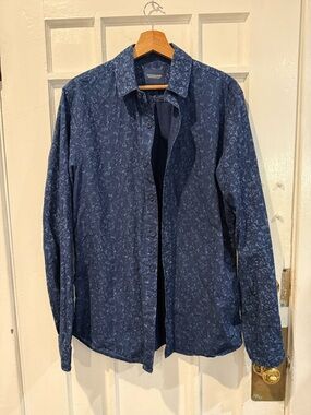 Scotch & Soda Navy Textured Button-Up Shirt